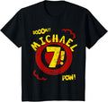 Kids Michael 7th Birthday Number Shirt. Boys 7 year Michael Tee T-Shirt | Viral Streetwear Style