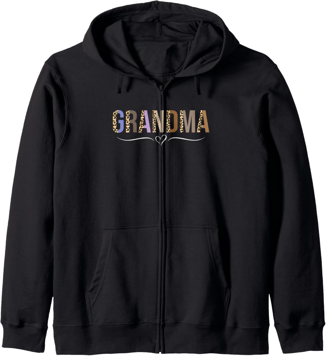 Grandma Life Leopard Cheetah Print Grandma Graphic Women Zip Hoodie Hoodie Comfort Fit Fan Favorite