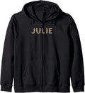 Awesome Julie First Name Leopard Cheetah Print Zip Hoodie Hoodie Comfort Fit US Top Pick