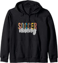 Soccer NANNY Leopard Cheetah Print Retro Trendy Cute Zip Hoodie Hoodie Comfort Fit Hot Right Now