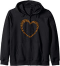 Leopard Heart Print Shirt Women s Cheetah Animal Pattern Zip Hoodie Hoodie Comfort Fit US Top Pick