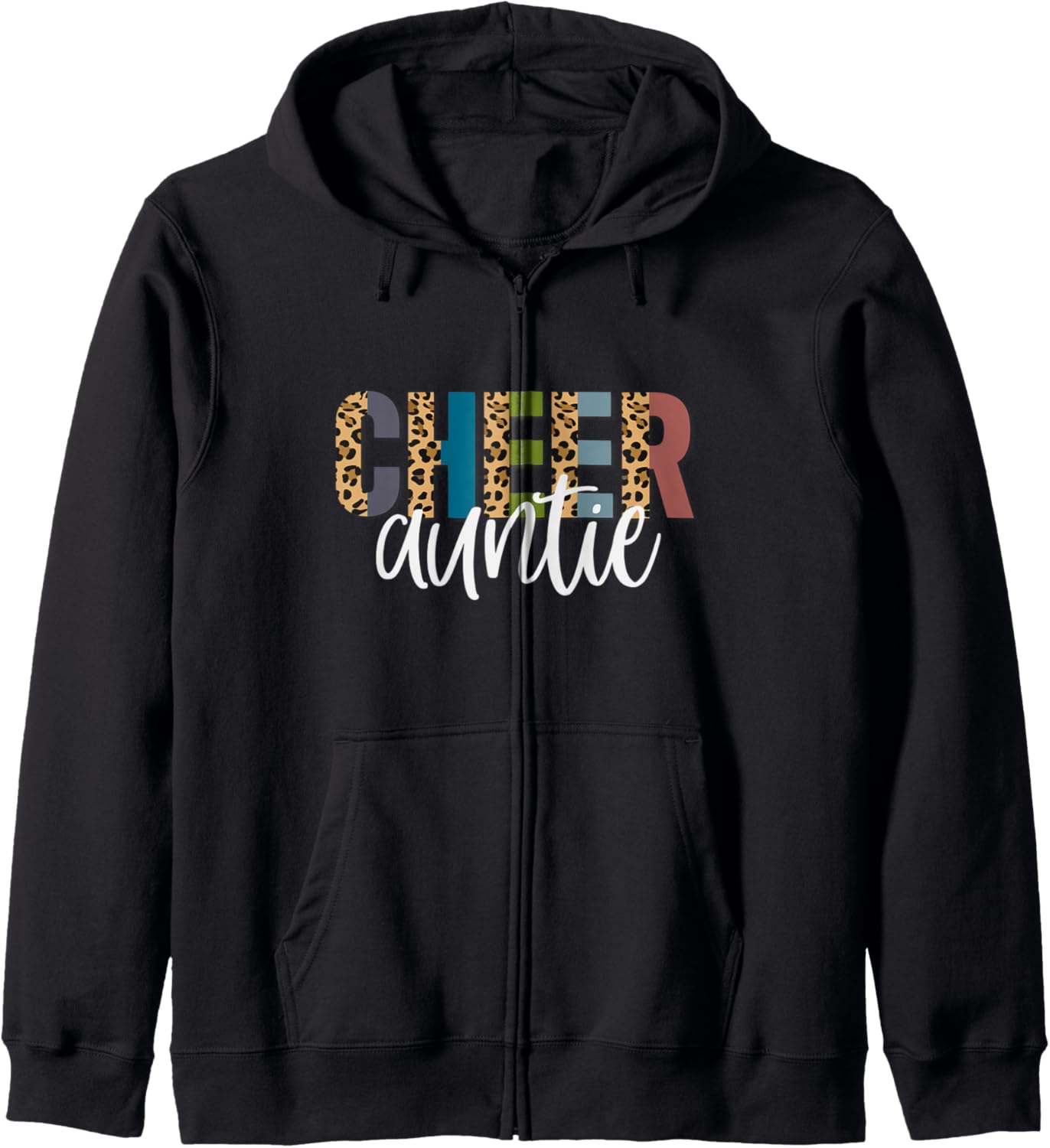 Cheer AUNTIE Leopard Cheetah Print Retro Trendy Cute Zip Hoodie Hoodie Streetwear Style Fan Favorite