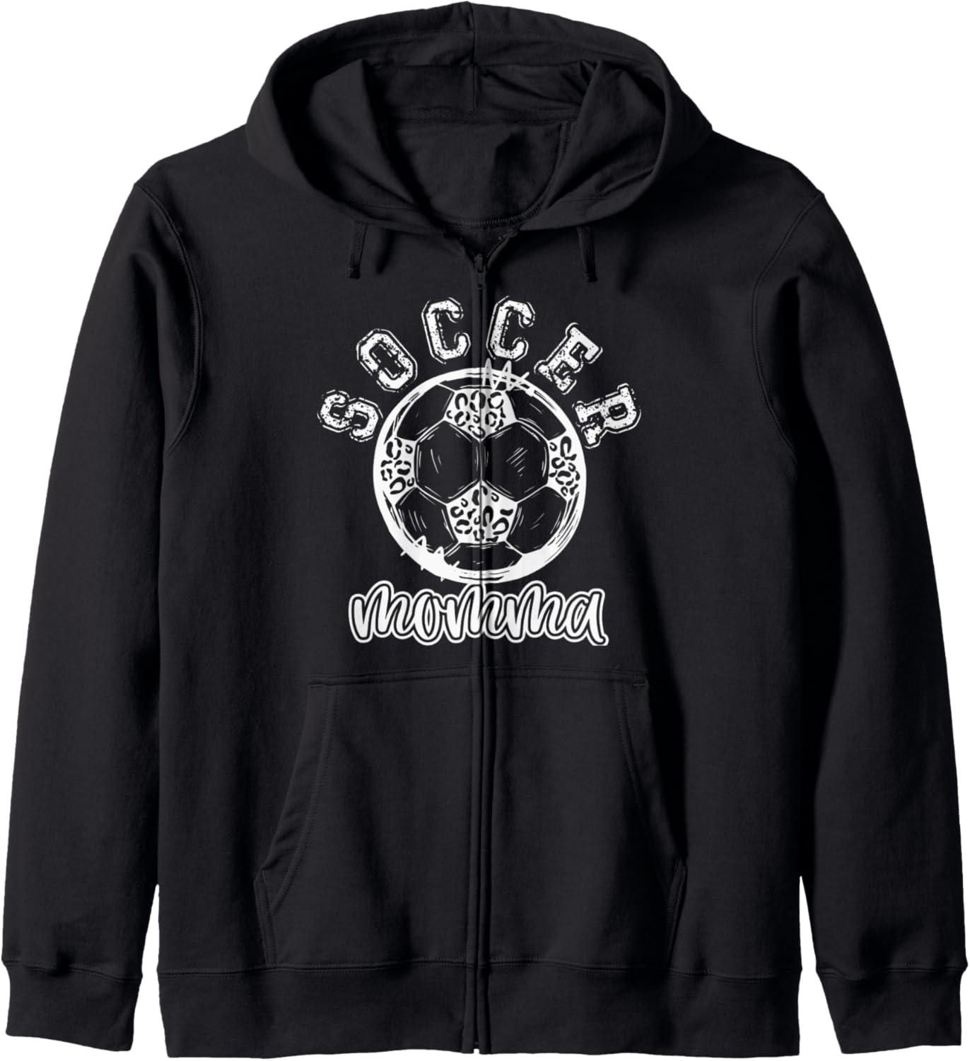 Soccer MOMMALeopard Cheetah Print Retro Trendy Cute Zip Hoodie Hoodie Viral TikTok Find Hot Right Now