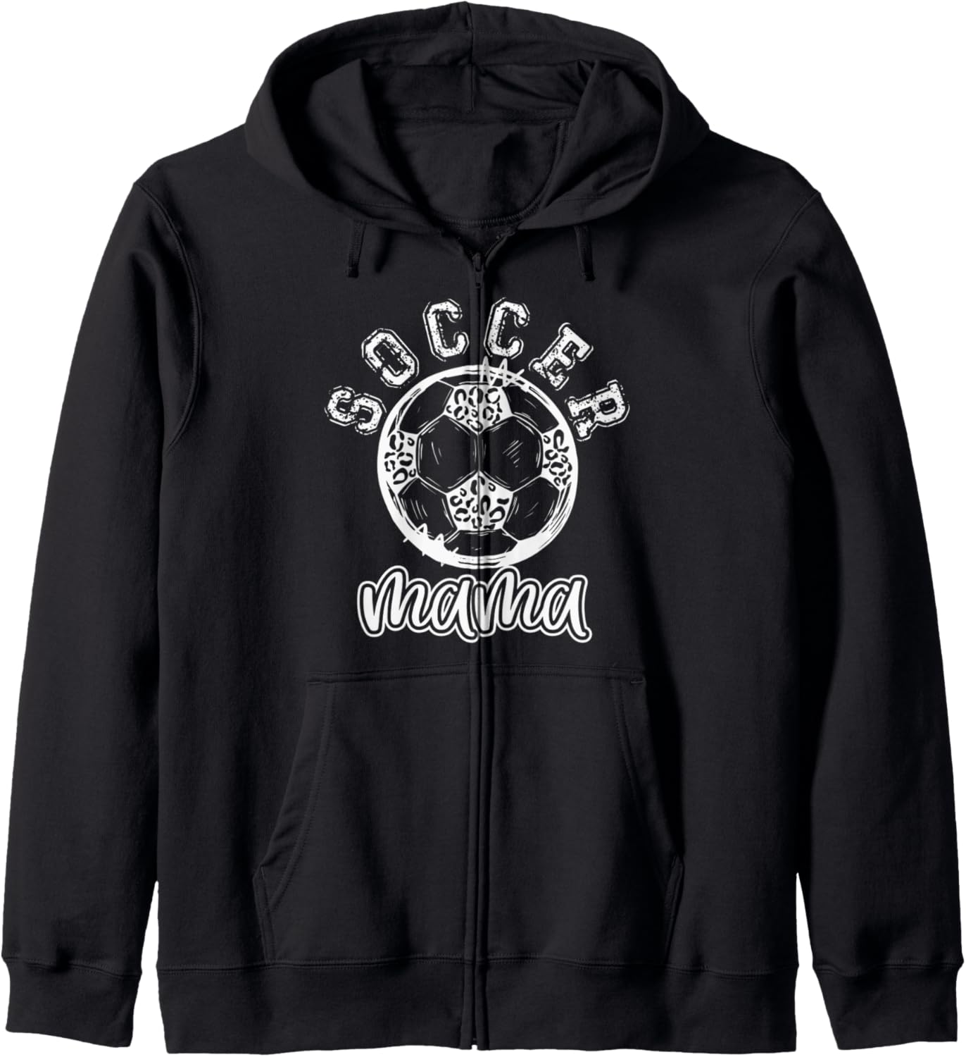 Soccer MAMA Leopard Cheetah Print Retro Trendy Cute Zip Hoodie Hoodie Premium Print Fan Favorite