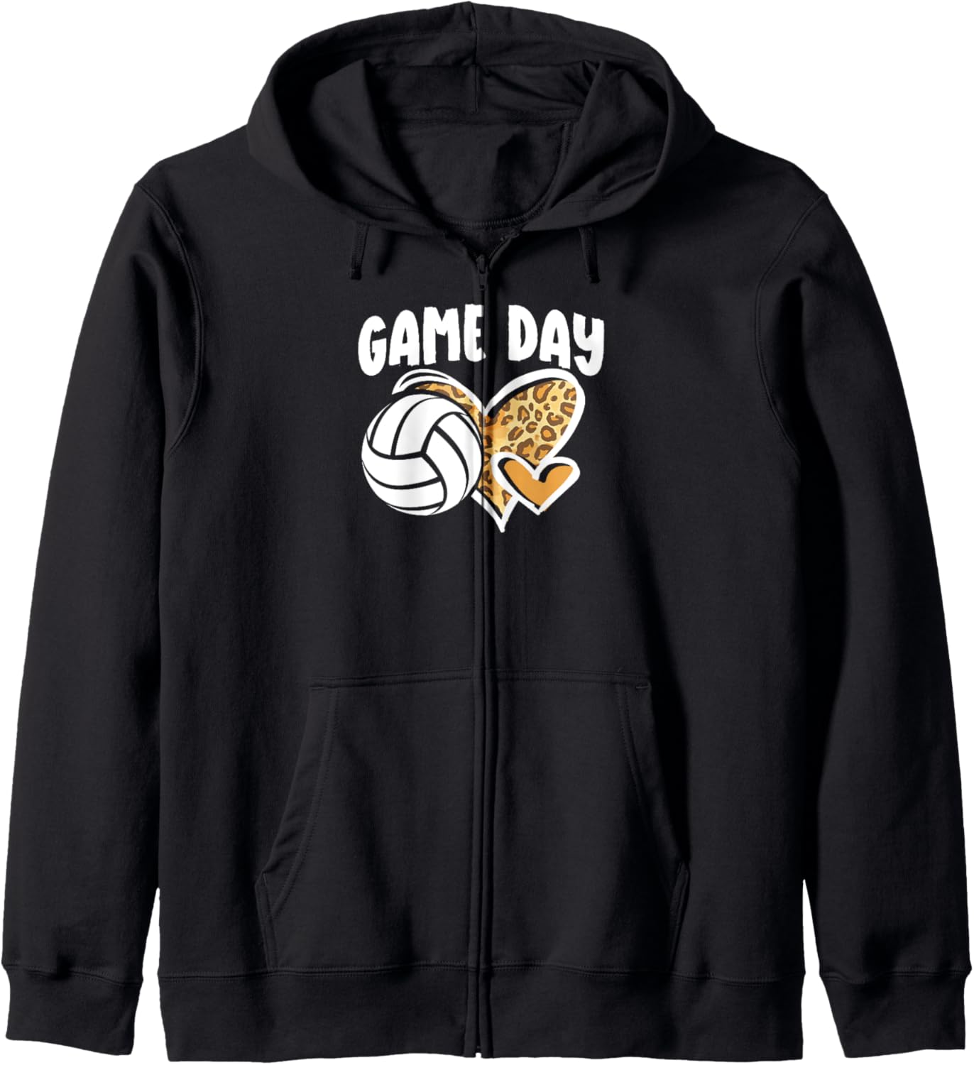 Game Day Volleyball Leopard Cheetah Print Funny Beach Sports Zip Hoodie Hoodie Viral TikTok Find US Top Pick