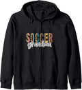 Soccer GRANDMA Leopard Cheetah Print Retro Trendy Cute Zip Hoodie Hoodie Premium Print Best Seller Look