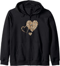 Hearts Love Leopard Cheetah Women s Animal Print Hard Zip Hoodie Hoodie Trending US Gift Ready