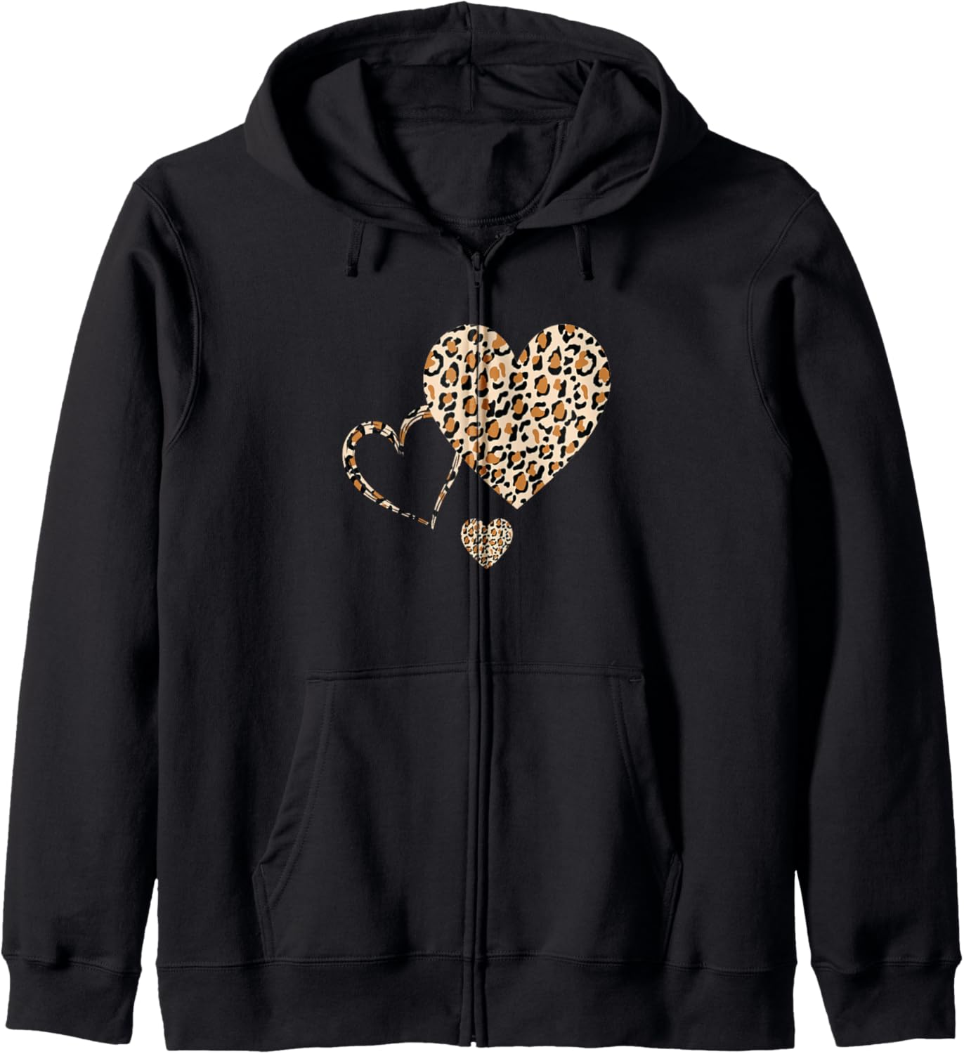 Hearts Love Leopard Cheetah Women s Animal Print Hard Zip Hoodie Hoodie Trending US Gift Ready