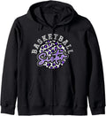 Leopard Cheetah Basketball Sister Purple Trendy Spirit Zip Hoodie Hoodie Comfort Fit Gift Ready