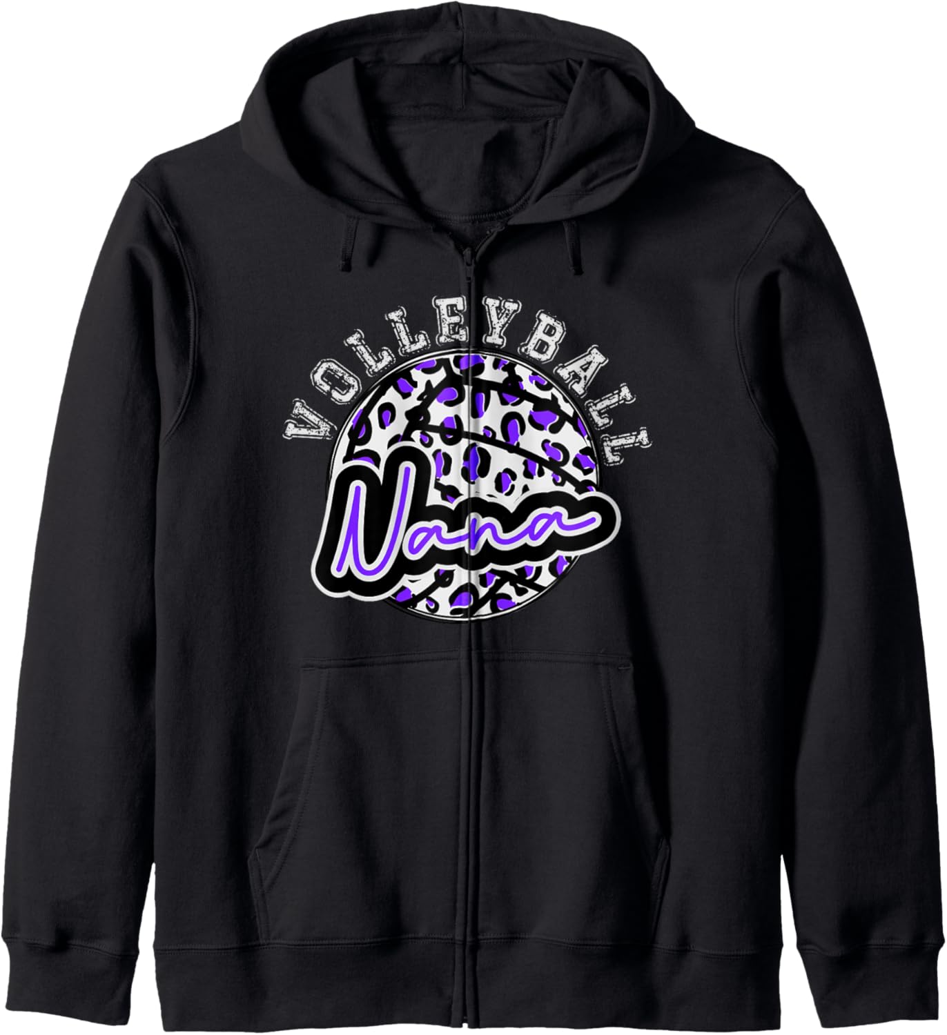 Leopard Cheetah Volleyball Purple Nana Shirt Womens Trendy Zip Hoodie Hoodie Streetwear Style US Top Pick