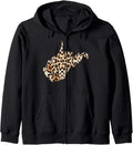 Cool Home West Virginia State Leopard Cheetah Print Zip Hoodie Hoodie Premium Print Everyday Wear