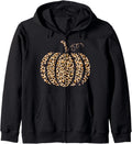 Pumpkin Leopard Print Cheetah Fall Graphic Thanksgiving Zip Hoodie Hoodie Streetwear Style Fan Favorite