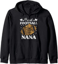 Womens Proud Football Nana Shirts Football Cheetah Print Zip Hoodie Hoodie Viral TikTok Find Gift Ready