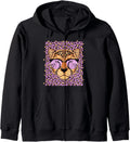 Purple Leopard Cheetah Aesthetic Zip Hoodie Hoodie High Search Demand Best Seller Look