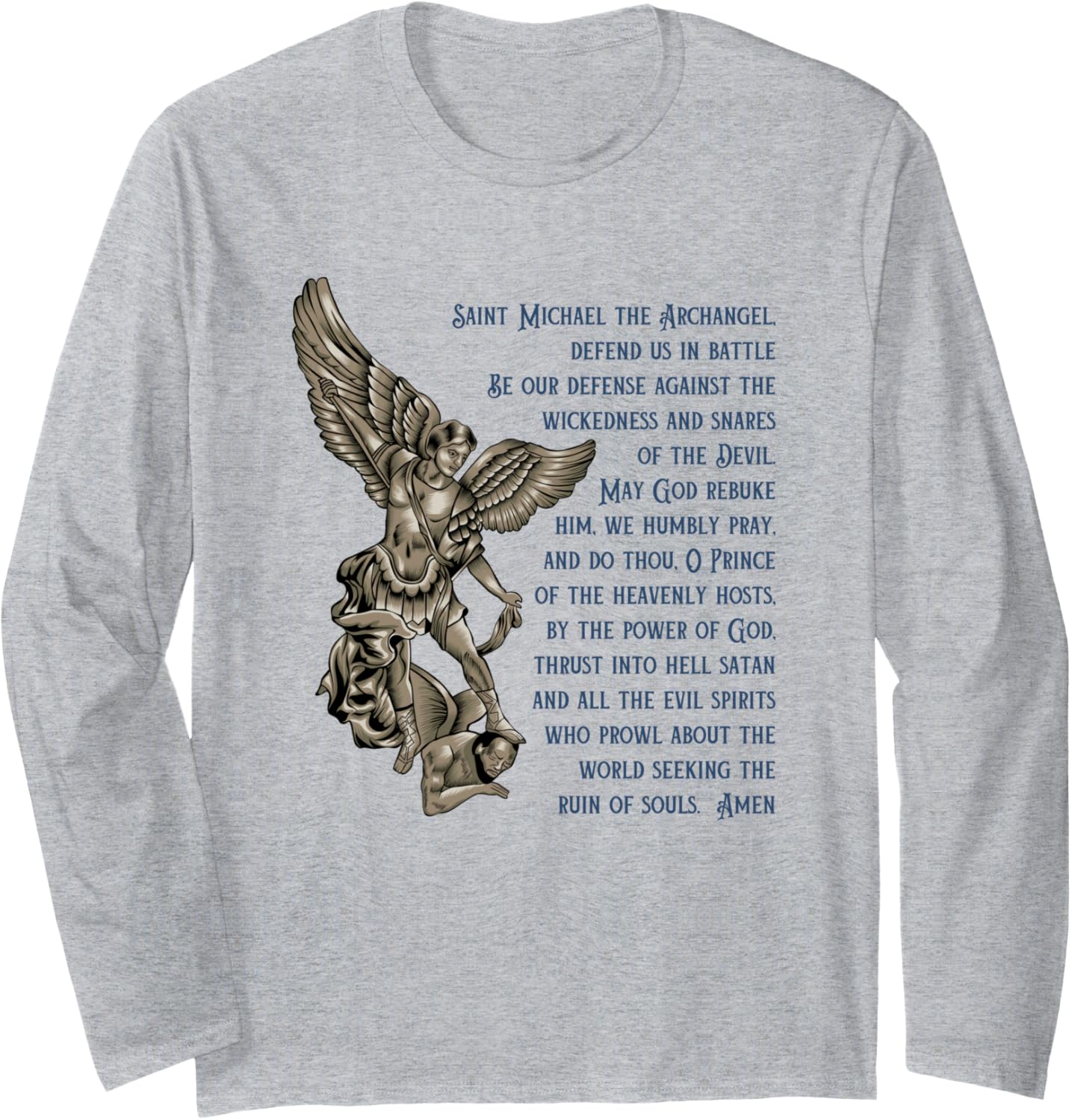 Saint Michael Prayer Long Sleeve Apparel | Perfect Gift Idea