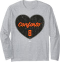 Distressed Heart Michael Conforto San Francisco Baseball Long Sleeve Apparel | Perfect Gift Idea