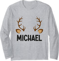 Michael Reindeer Long Sleeve Apparel | US Best Seller