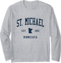 St. Michael MN Vintage Athletic Sports JSN1 Long Sleeve Apparel | Premium Quality