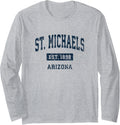 St. Michaels Arizona AZ Vintage Sports Established Navy Desi Long Sleeve Apparel | Viral Streetwear Style