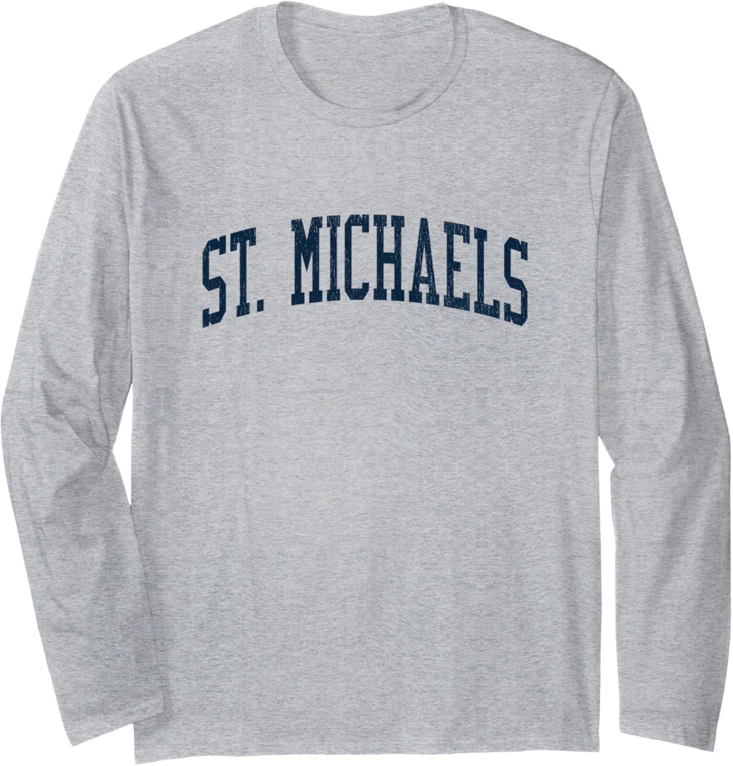 St. Michaels MD Vintage Athletic Sports JSN2 Navy Print Long Sleeve Apparel | Viral Streetwear Style