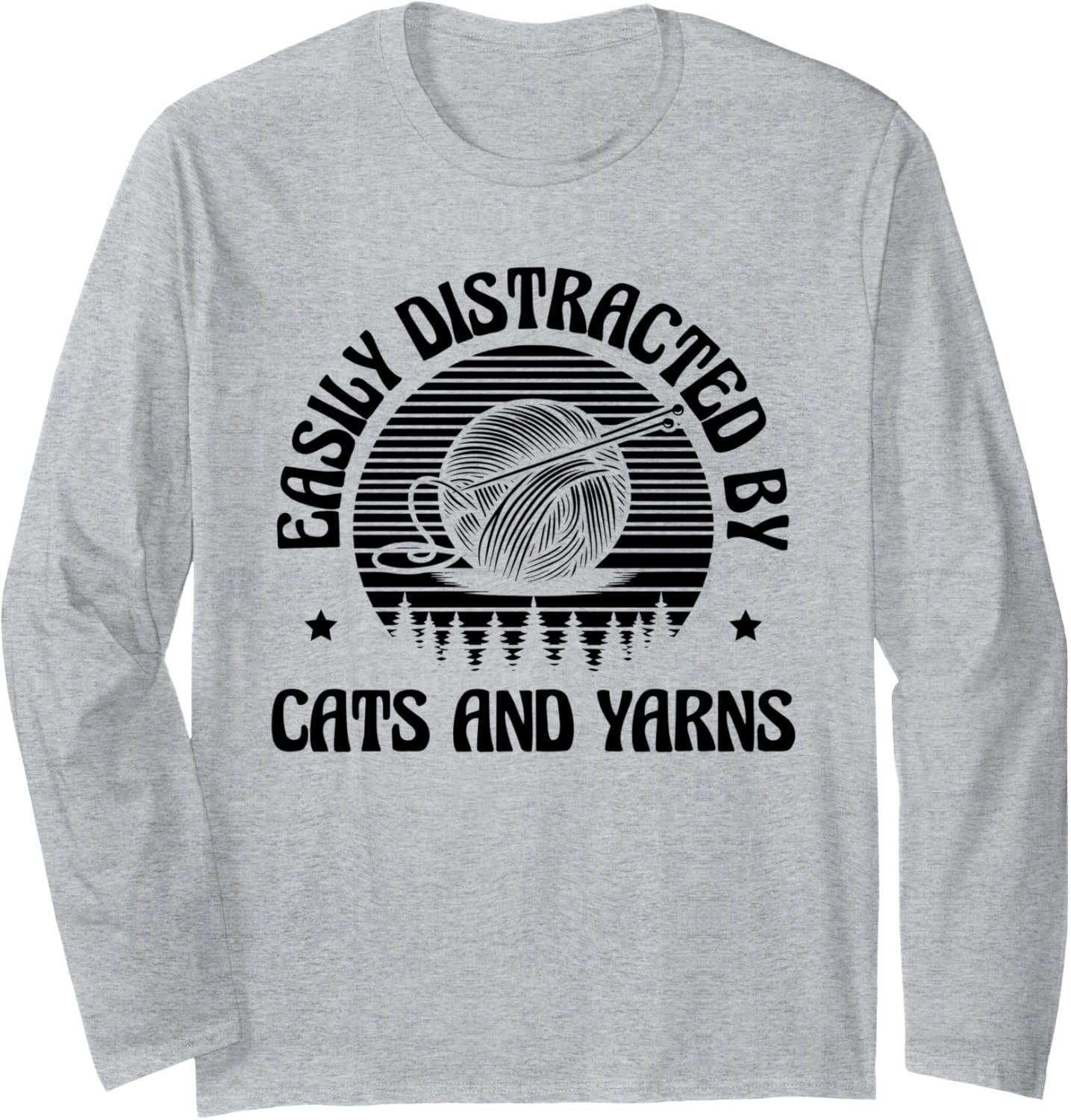 Easily Distracted By Cats And Yarns Crocheting Yarn Crochet Long Sleeve Yarn Supply | Top Rated | Best Seller Choice