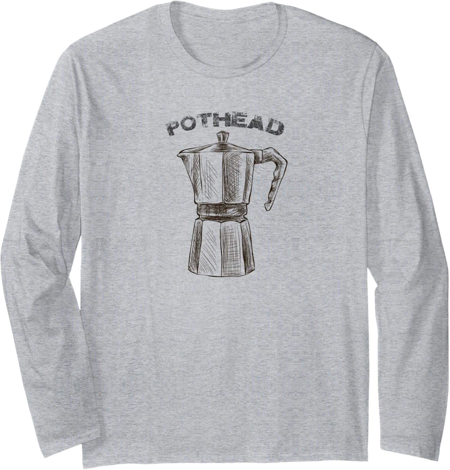 POTHEAD Coffee Lovers-Vintage Sketch Stovetop Espresso Maker Long Sleeve Apparel | Premium Quality | Aesthetic Fit