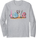 Quilting Yarn Graphic Design Seamstress Sewing Themed Long Sleeve Yarn Supply | Trending 2025 | Best Seller Choice