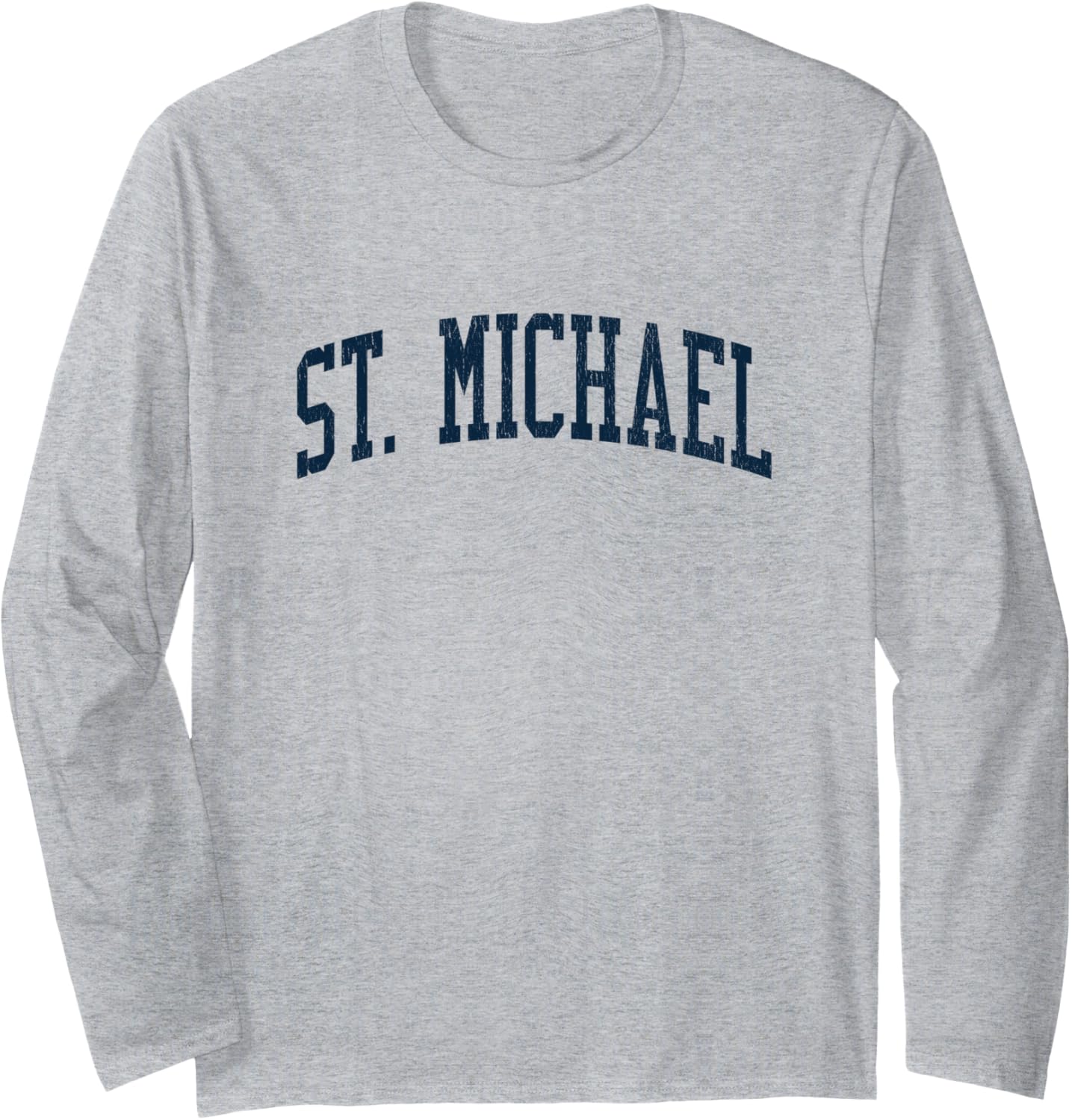 St. Michael PA Vintage Athletic Sports JSN2 Navy Print Long Sleeve Apparel | Everyday Casual Wear