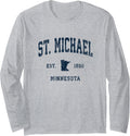 St. Michael Minnesota MN Vintage Athletic Navy Sports Design Long Sleeve Apparel | Perfect Gift Idea