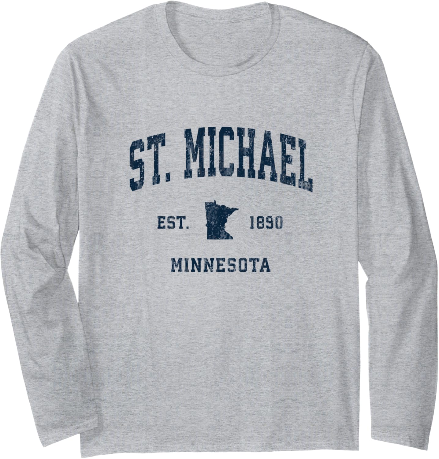 St. Michael Minnesota MN Vintage Athletic Navy Sports Design Long Sleeve Apparel | Perfect Gift Idea