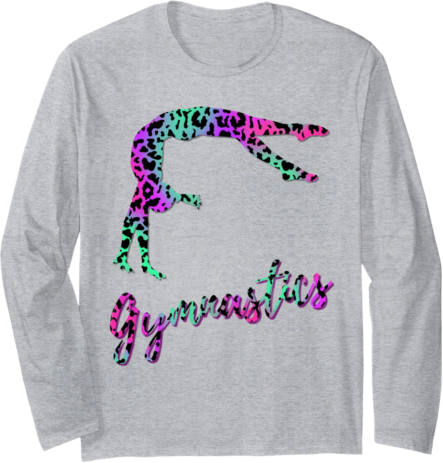 Wild Gymnastics Girl Cheetah Print Gymnast Purple Leopard Long Sleeve Long Sleeve T Shirt Premium Print US Top Pick