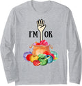 I'm Ok Crochet And Knitting Funny Crocheting Yarn T-Shirt Long Sleeve T-Shirt | Top Rated | Customer Favorite