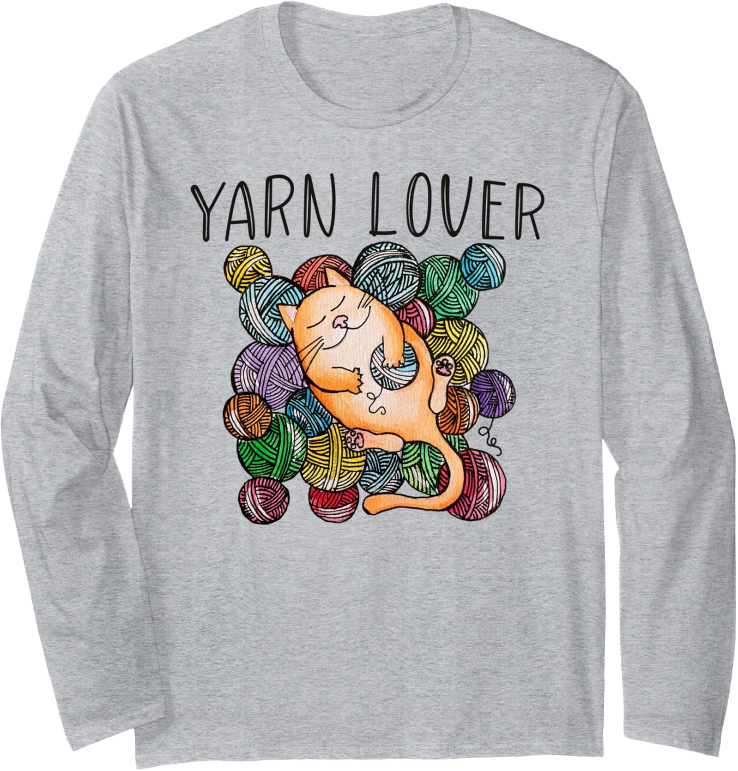 Adorable Knitting and Crochet Happy Cat Yarn Lovers Long Sleeve Yarn Supply | Premium Quality | High CTR Title