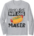 Hot Dog Adult Vintage World's Best Hot Dog Maker Long Sleeve Apparel | Trending 2025 | Perfect Gift Idea