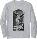 Saint Michael the Archangel Defeating Satan Christian Long Sleeve Apparel | Trending 2025