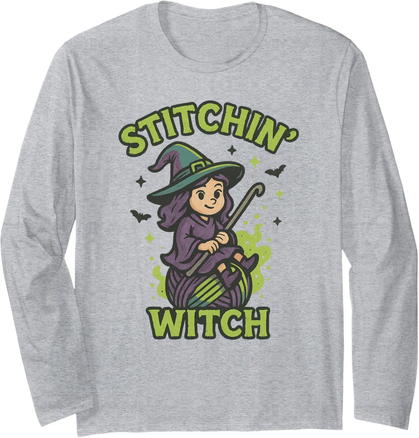 Stitchin u2019 Witch Halloween Crochet Funny Knitting Yarn Long Sleeve Yarn Supply | High Search Volume | Perfect for...