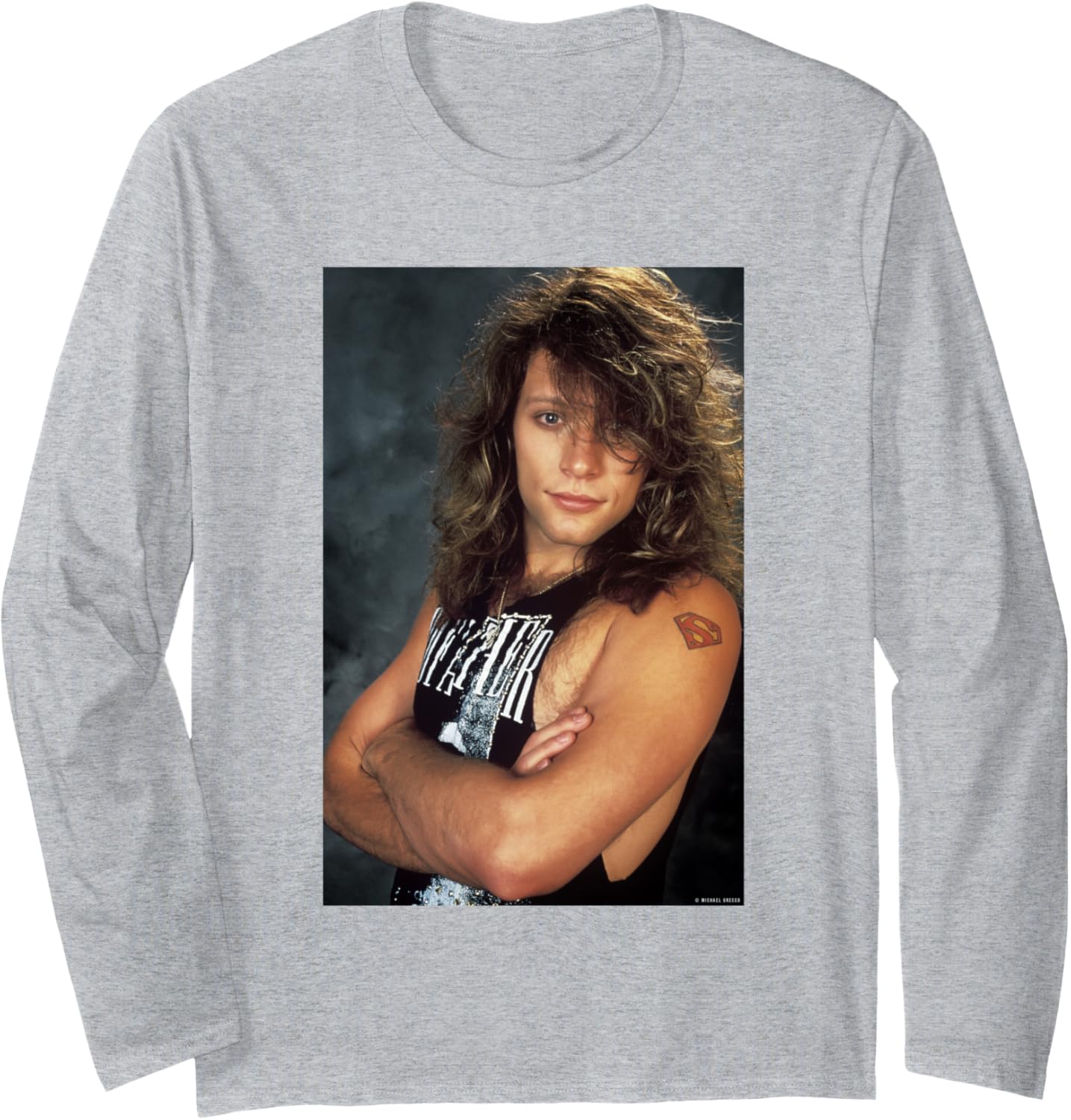Jon Bon Jovi 1990 Portrait by Michael Grecco Long Sleeve Apparel | Everyday Casual Wear