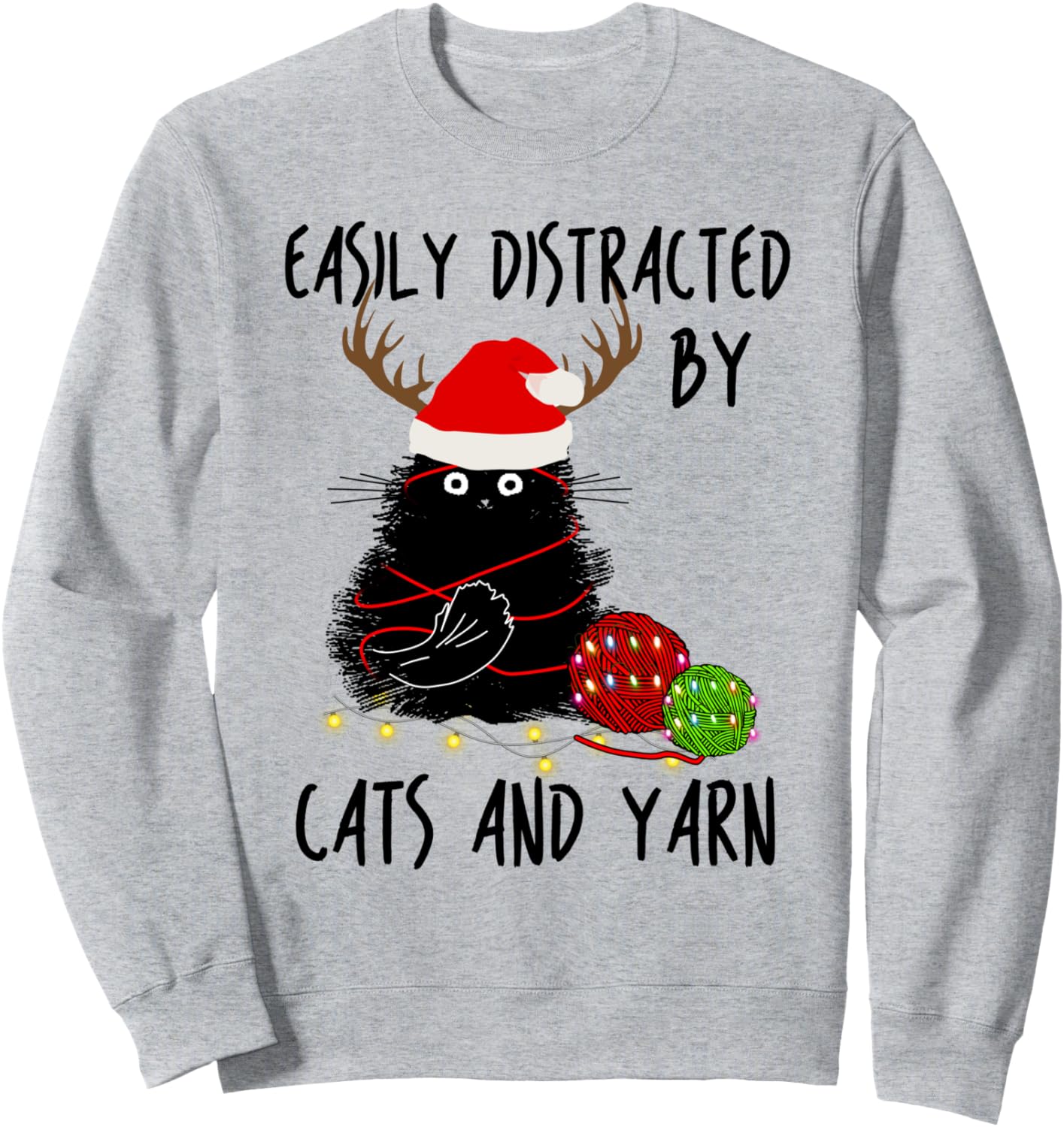 Easily Distracted By Cats And Yarn T-shirt Cute Cat Xmas Sweatshirt T-Shirt | High Search Volume | High CTR Title