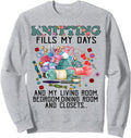Knitting Fills My Days Knitting and Yarn Lover Tee T-shirt Sweatshirt T-Shirt | Premium Quality | Best Seller Choice