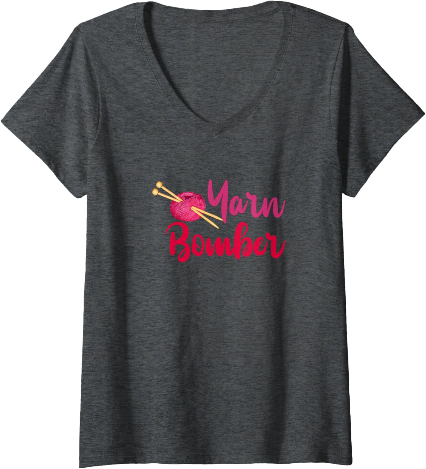 Womens Yarn Bomber with Knitting Needles in Ball of Yarn V-Neck Yarn Supply | High Search Volume | Best Seller Choice