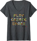 Super Mario Maker 2 Play Create Share Block Build-Up V-Neck Apparel | US Viral Style | Must-Have Style