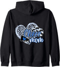 Cheer Mom Shirt Megaphone Blue Leopard Cheetah Print Zip Hoodie Hoodie Trending US Everyday Wear