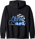 Cheer Aunt Shirt Megaphone Blue Leopard Cheetah Print Zip Hoodie Hoodie Comfort Fit Best Seller Look