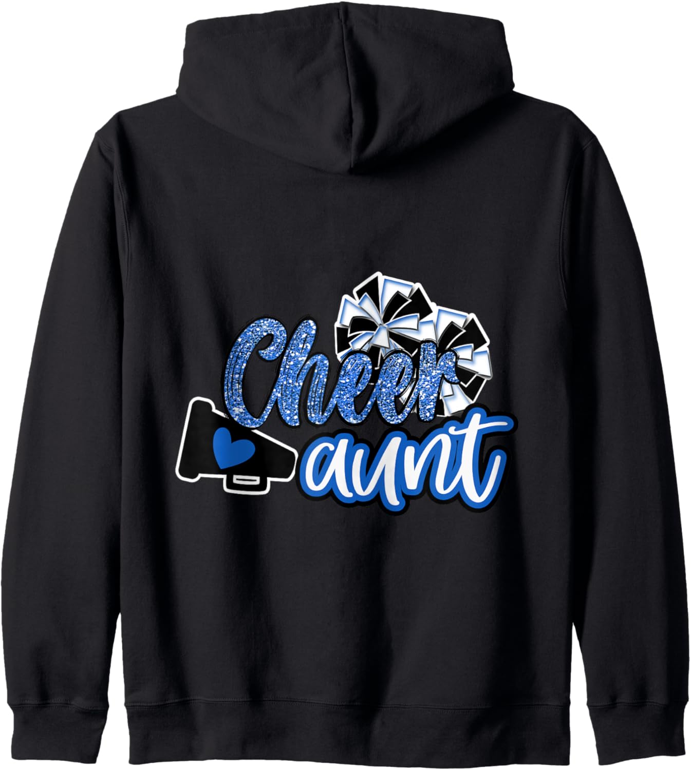 Cheer Aunt Shirt Megaphone Blue Leopard Cheetah Print Zip Hoodie Hoodie Comfort Fit Best Seller Look