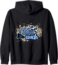 Cheer Coach Shirt Megaphone Blue Leopard Cheetah Print Zip Hoodie Hoodie High Search Demand Hot Right Now