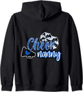 Cheer Nanny Shirt Megaphone Blue Leopard Cheetah Print Zip Hoodie Hoodie Premium Print Fan Favorite