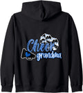 Cheer Grandma Shirt Megaphone Blue Leopard Cheetah Print Zip Hoodie Hoodie Comfort Fit US Top Pick