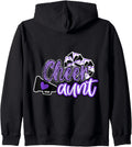 Cheer Aunt Shirt Megaphone Purple Leopard Cheetah Print Zip Hoodie Hoodie Streetwear Style Gift Ready
