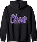 Cheer Shirt Megaphone Purple Leopard Cheetah Print Zip Hoodie Hoodie Comfort Fit Gift Ready