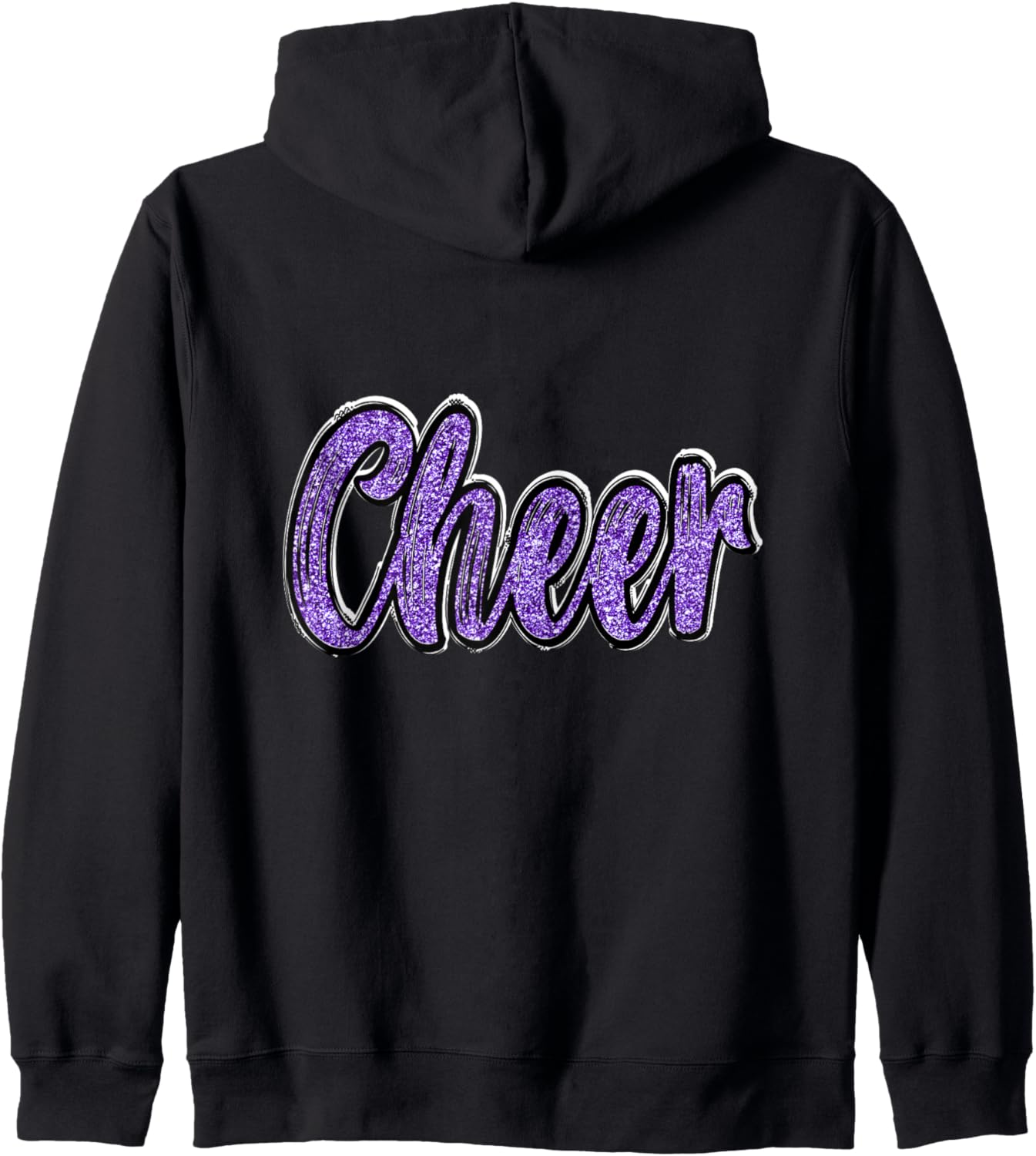 Cheer Shirt Megaphone Purple Leopard Cheetah Print Zip Hoodie Hoodie Comfort Fit Gift Ready